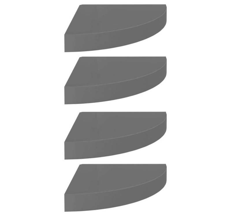 furnicato Wandregal Eck-Schweberegale 4 Stk. Hochglanz-Grau 25x25x3,8 cm MDF, 4-tlg. von furnicato