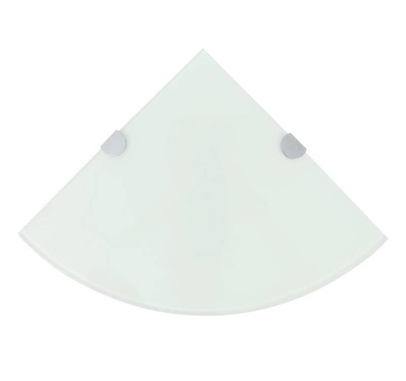 furnicato Wandregal Eckablage mit Verchromten Halterungen Glas Weiß 25x25 cm, 1-tlg. von furnicato