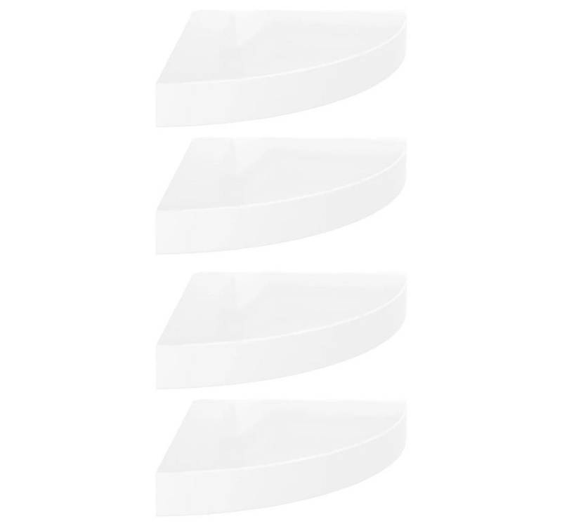 furnicato Wandregal Schwebende Eckregale 4 Stk. Hochglanz-Weiß 25x25x3,8 cm MDF, 4-tlg. von furnicato