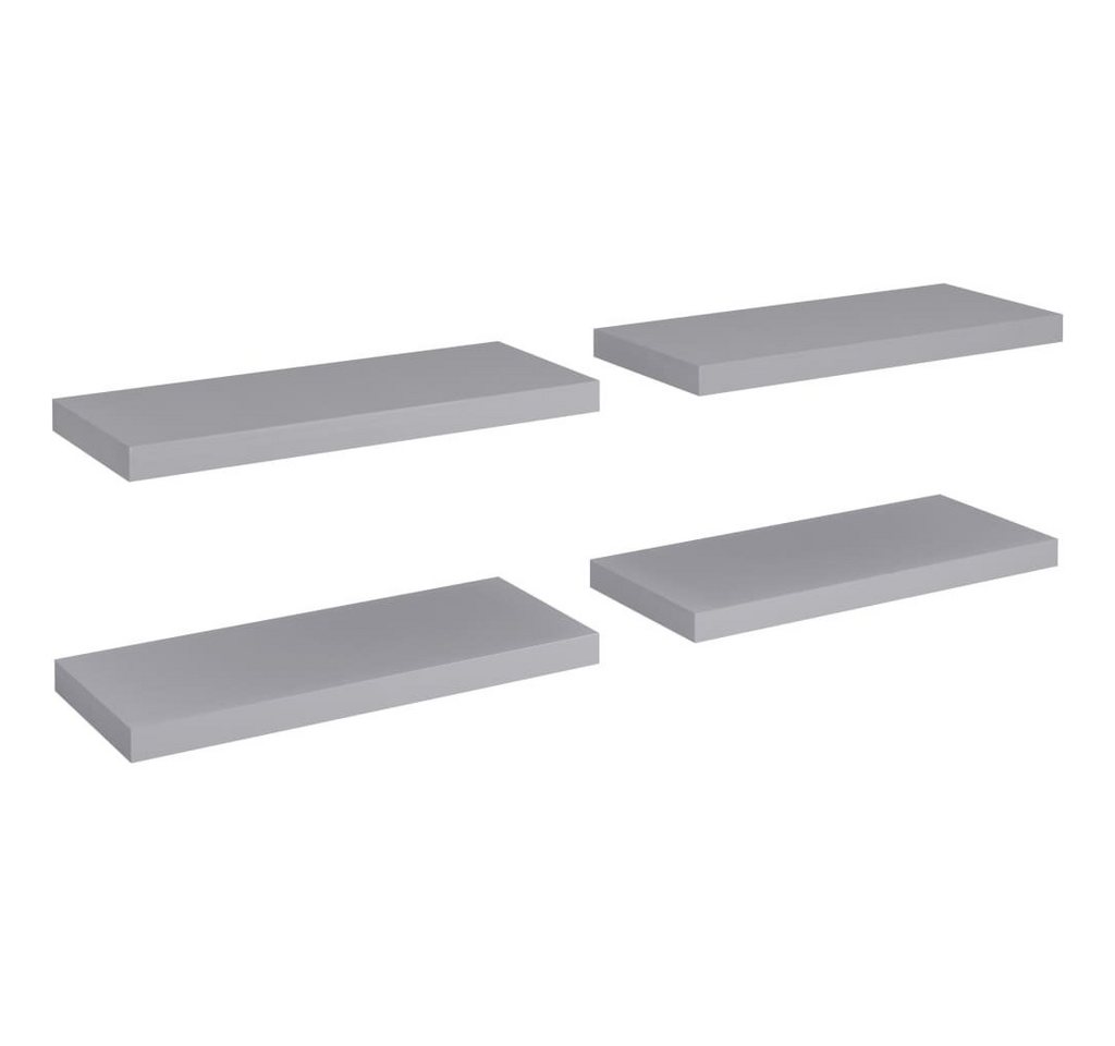 furnicato Wandregal Schweberegale 4 Stk. Grau 60x23,5x3,8cm MDF von furnicato