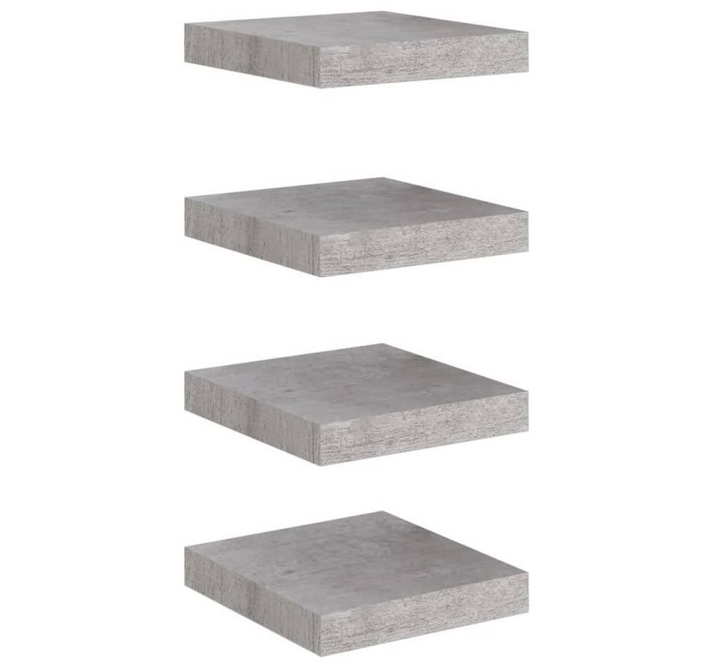 furnicato Wandregal Schweberegale 4 Stk. Betongrau 23x23,5x3,8 cm MDF, 4-tlg. von furnicato