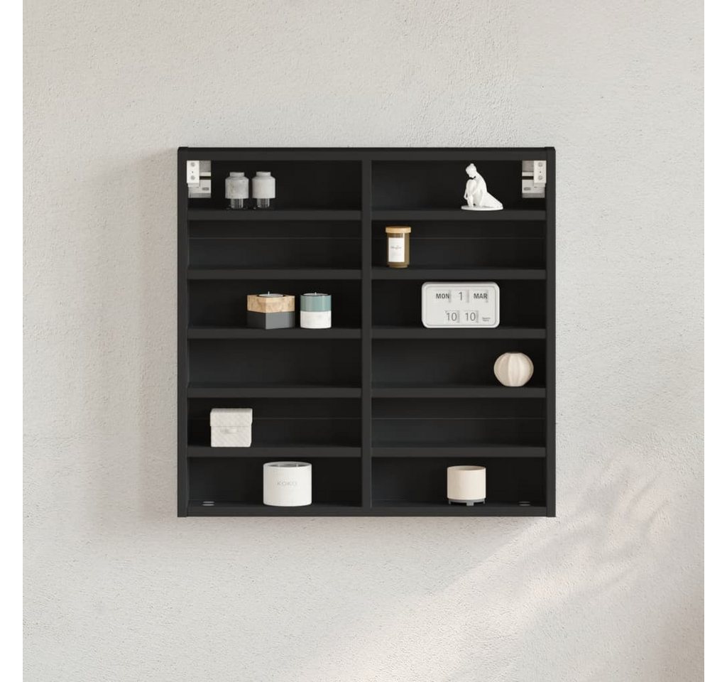 furnicato Wandregal Vitrinenschrank Schwarz 60x8,5x58 cm Holzwerkstoff, 1-tlg. von furnicato