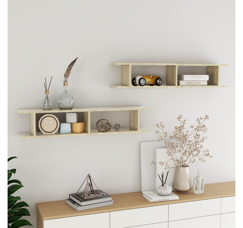 furnicato Wandregal Wandregale 2 Stk. Sonoma-Eiche 105x18x20 cm Holzwerkstoff, 1-tlg. von furnicato