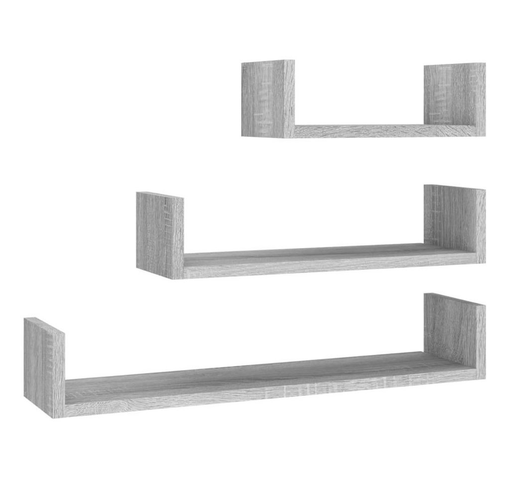 furnicato Wandregal Wandregale 3 Stk. Grau Sonoma Holzwerkstoff, 3-tlg. von furnicato