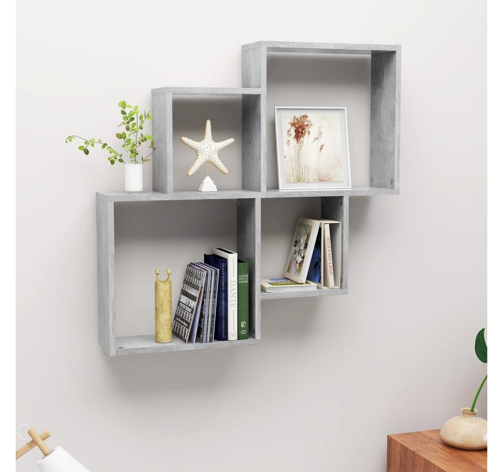 furnicato Regalwürfel Würfelregal Betongrau 80x15x78,5 cm Holzwerkstoff, 1-tlg. von furnicato