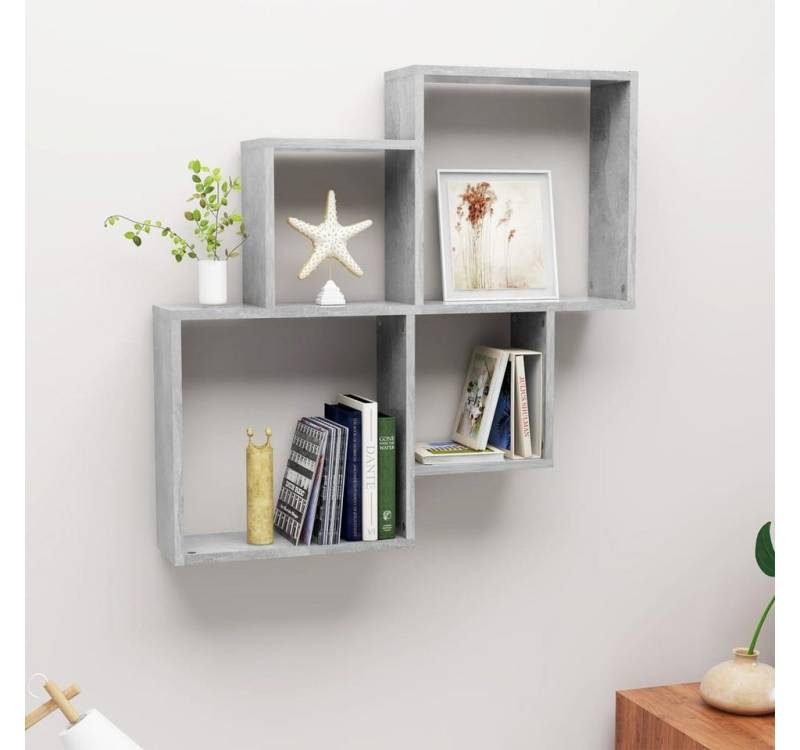 furnicato Regalwürfel Würfelregal Betongrau 80x15x78,5 cm Holzwerkstoff, 1-tlg. von furnicato
