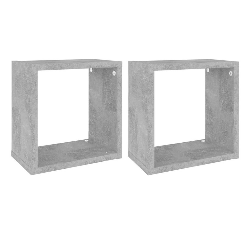 furnicato Wandregal Würfelregale 2 Stk. Betongrau 26x15x26 cm, 2-tlg. von furnicato