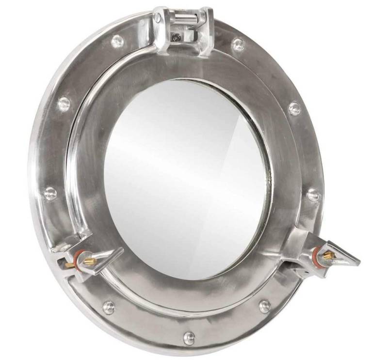 furnicato Wandspiegel Bullaugen-Spiegel Wandmontage Ø30 cm Aluminium und Glas (1-St) von furnicato