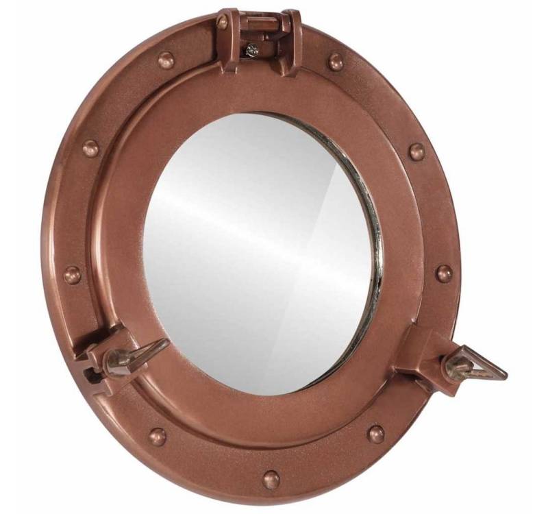 furnicato Wandspiegel Bullaugen-Spiegel Wandmontage Ø30 cm Aluminium und Glas (1-St) von furnicato