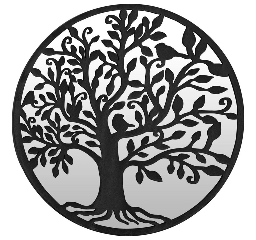 furnicato Wandspiegel Spiegel Schwarz 40x2,5 cm Eisen Rund für den Innenbereich (1-St) von furnicato