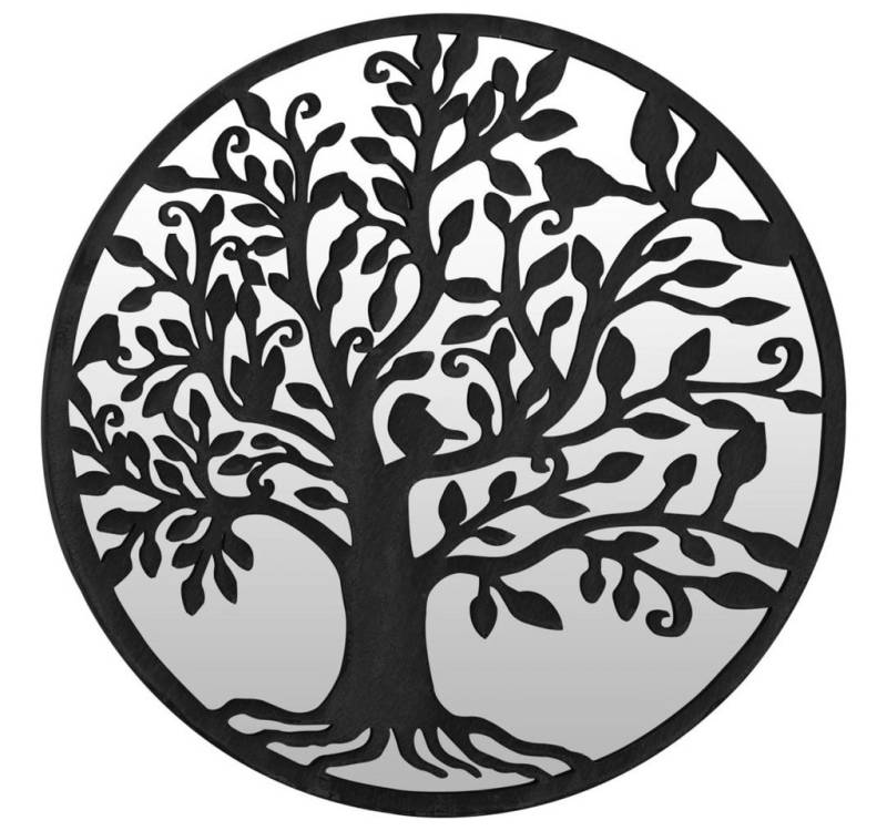 furnicato Wandspiegel Spiegel Schwarz 40x2,5 cm Eisen Rund für den Innenbereich (1-St) von furnicato