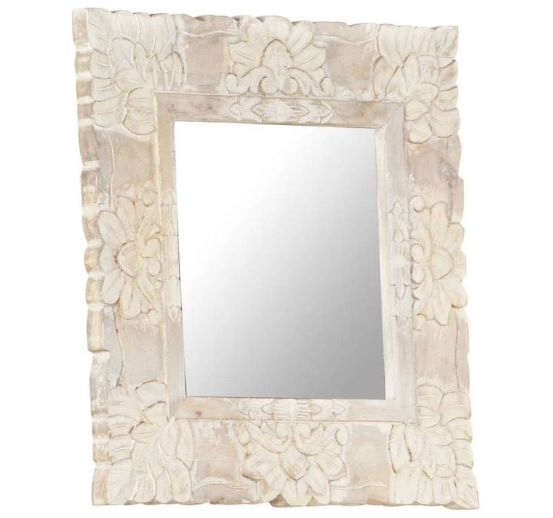 furnicato Wandspiegel Spiegel Weiß 50x50 cm Massivholz (1-St) von furnicato