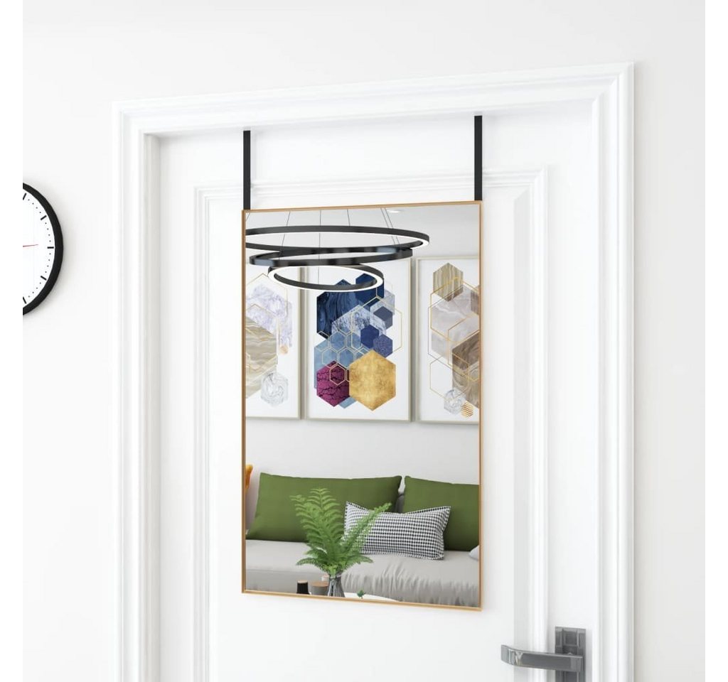 furnicato Wandspiegel Türspiegel Golden 50x80 cm Glas und Aluminium von furnicato