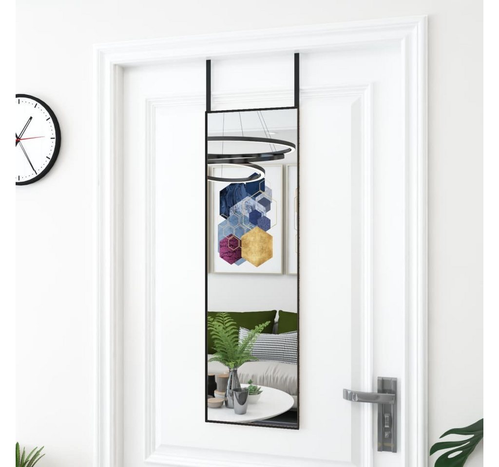 furnicato Wandspiegel Türspiegel Schwarz 30x100 cm Glas und Aluminium (1-St) von furnicato