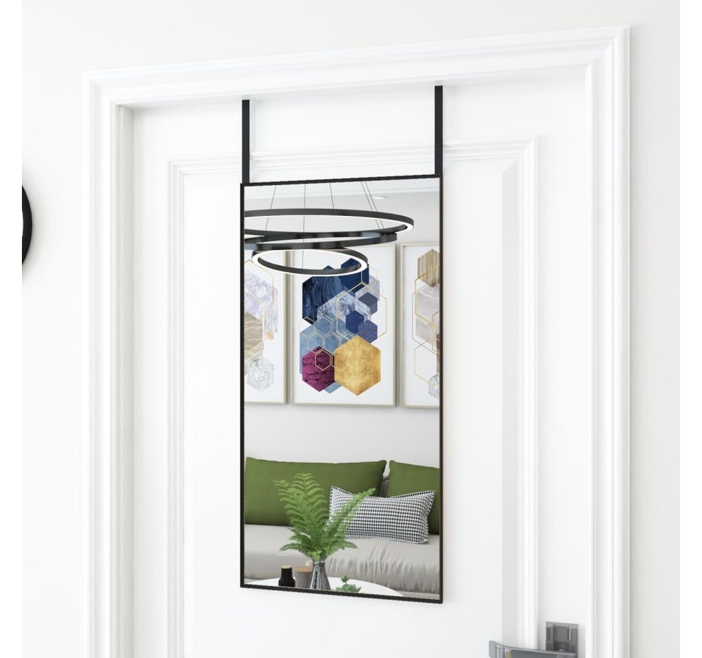 furnicato Wandspiegel Türspiegel Schwarz 40x80 cm Glas und Aluminium von furnicato