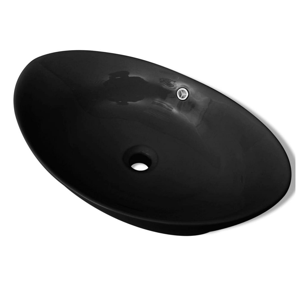furnicato Waschbecken Luxuriöses Keramik Oval Schwarz von furnicato