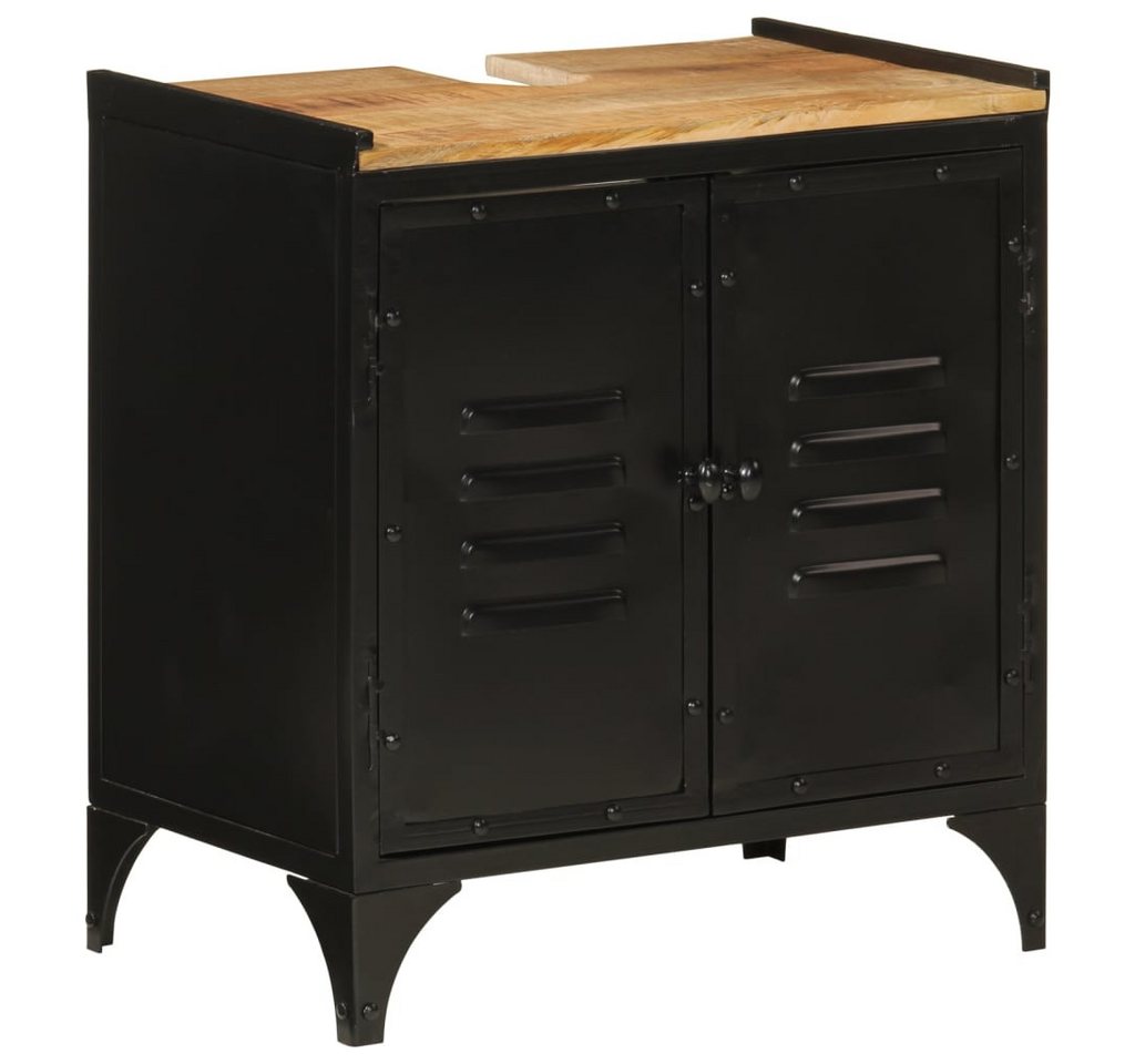 furnicato Waschbeckenschrank Waschbeckenunterschrank 55x35x60 cm Eisen und Massivholz von furnicato