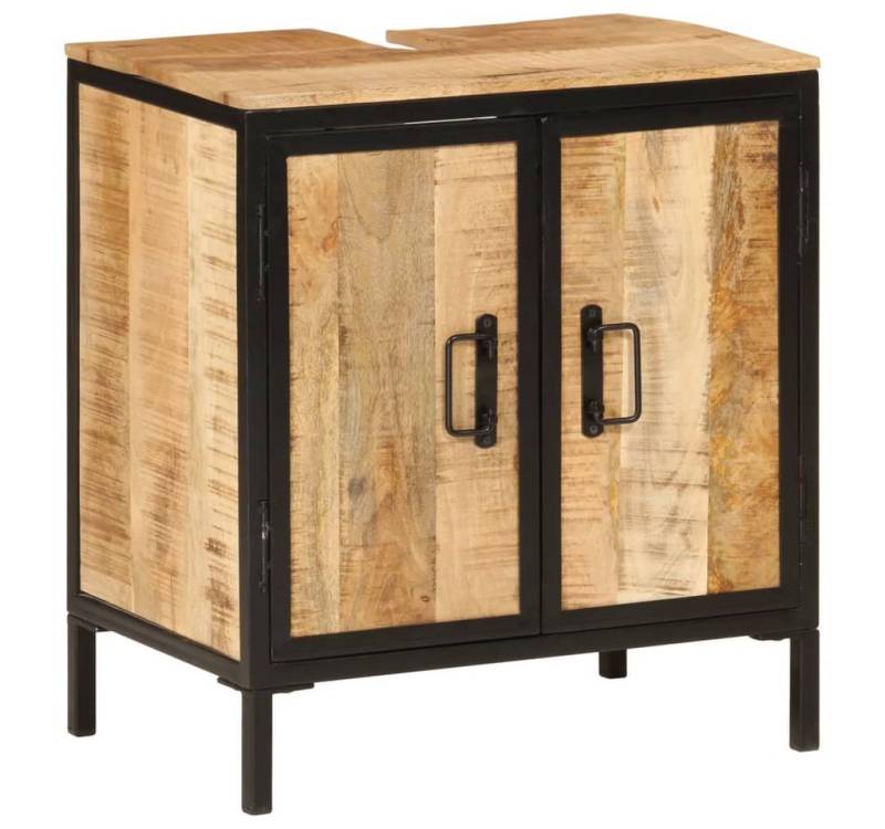 furnicato Waschbeckenschrank Waschbeckenunterschrank 55x35x60 cm Massivholz und Eisen von furnicato