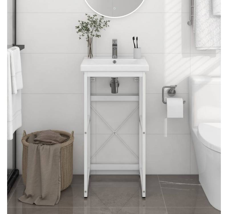 furnicato Waschtisch Badezimmer Waschtischgestell Weiß 40x38x83 cm Eisen furnicato Waschtisch Badezimmer Waschtischgestell Weiß 40x38x83 cm Eisen von furnicato