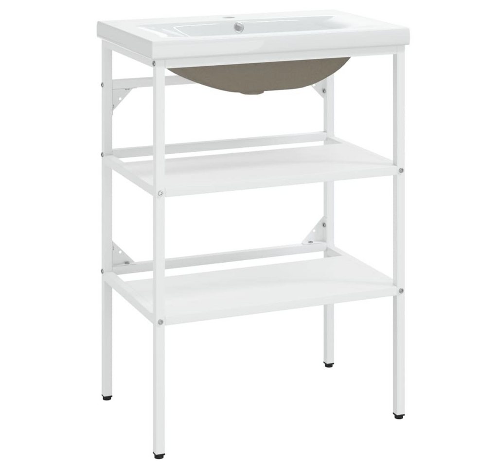 furnicato Waschtisch Badezimmer-Waschtischgestell mit Waschbecken Weiß Eisen furnicato Waschtisch Badezimmer-Waschtischgestell mit Waschbecken Weiß Eisen von furnicato