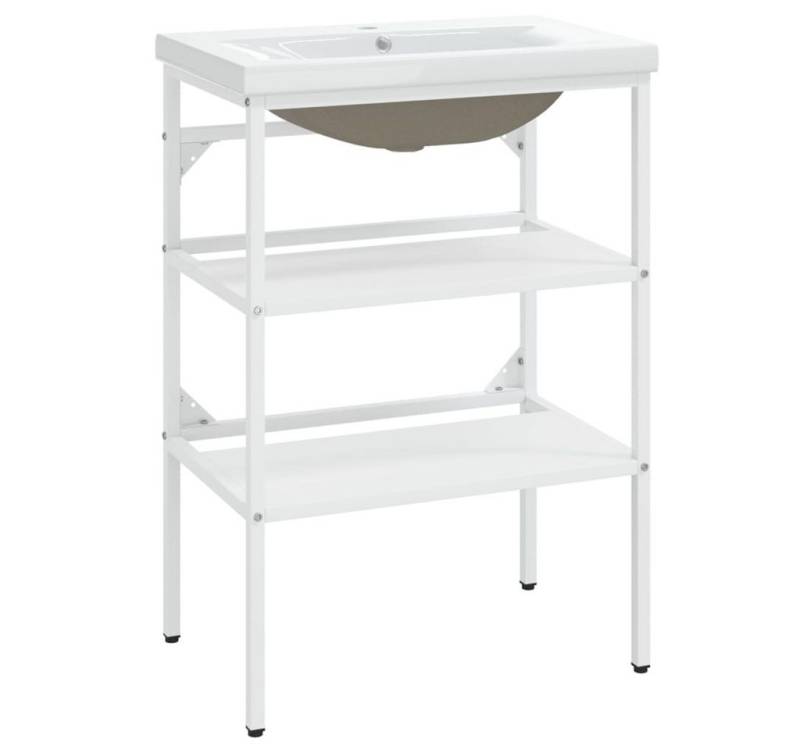 furnicato Waschtisch Badezimmer-Waschtischgestell mit Waschbecken Weiß Eisen furnicato Waschtisch Badezimmer-Waschtischgestell mit Waschbecken Weiß Eisen von furnicato