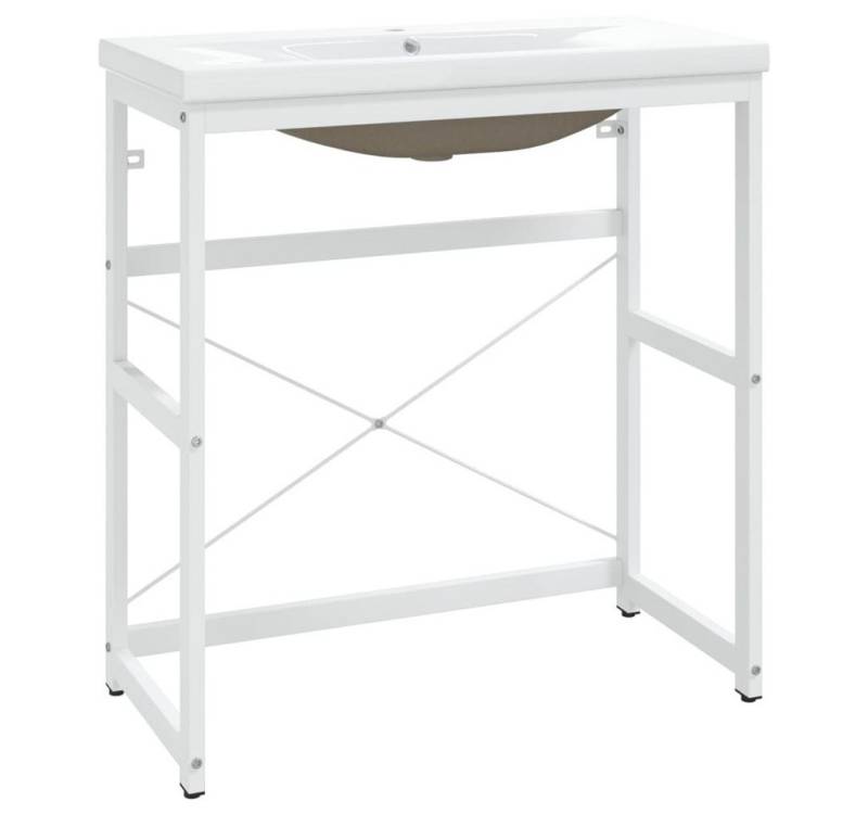 furnicato Waschtisch Badezimmer-Waschtischgestell mit Waschbecken Weiß Eisen furnicato Waschtisch Badezimmer-Waschtischgestell mit Waschbecken Weiß Eisen von furnicato