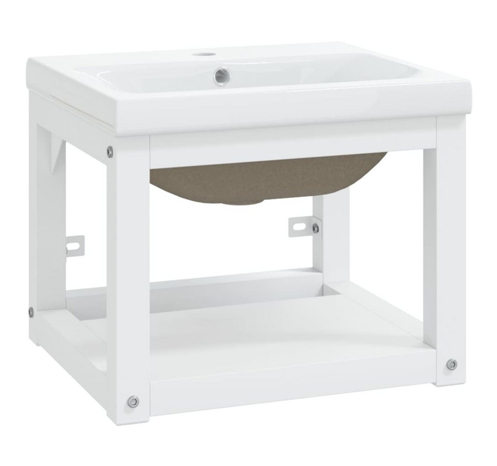 furnicato Waschtisch Badezimmer-Waschtischgestell mit Waschbecken Weiß Eisen furnicato Waschtisch Badezimmer-Waschtischgestell mit Waschbecken Weiß Eisen von furnicato