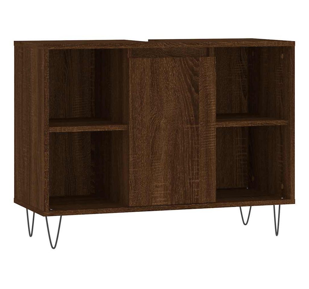 furnicato Waschtisch Badschrank Braun Eichen-Optik 80x33x60 cm Holzwerkstoff von furnicato