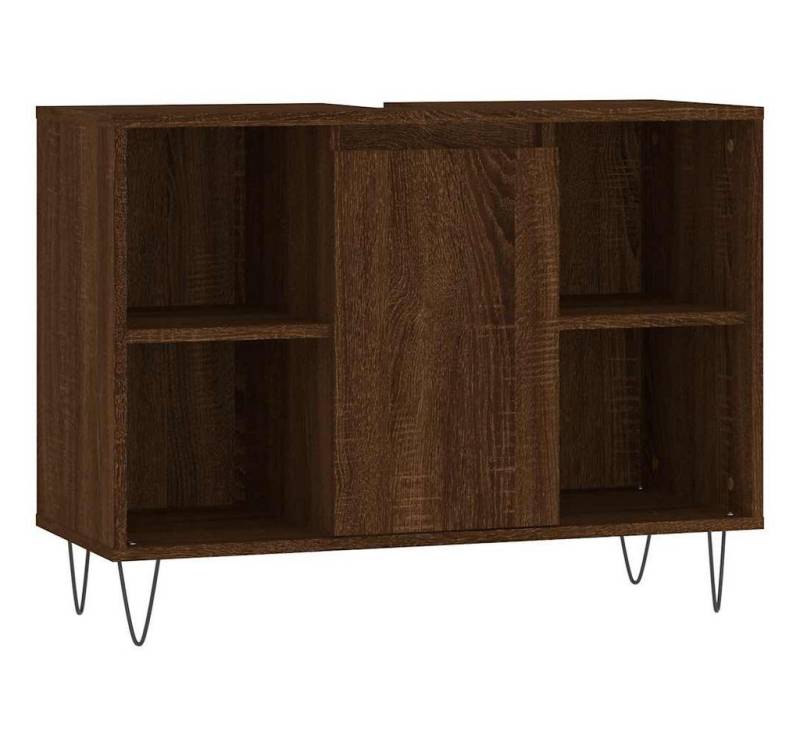 furnicato Waschtisch Badschrank Braun Eichen-Optik 80x33x60 cm Holzwerkstoff von furnicato