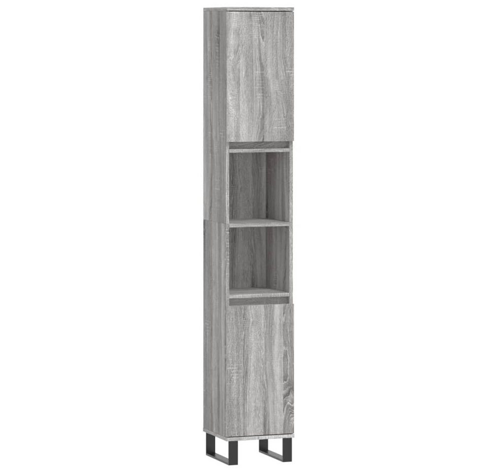 furnicato Waschtisch Badschrank Grau Sonoma 30x30x190 cm Holzwerkstoff von furnicato