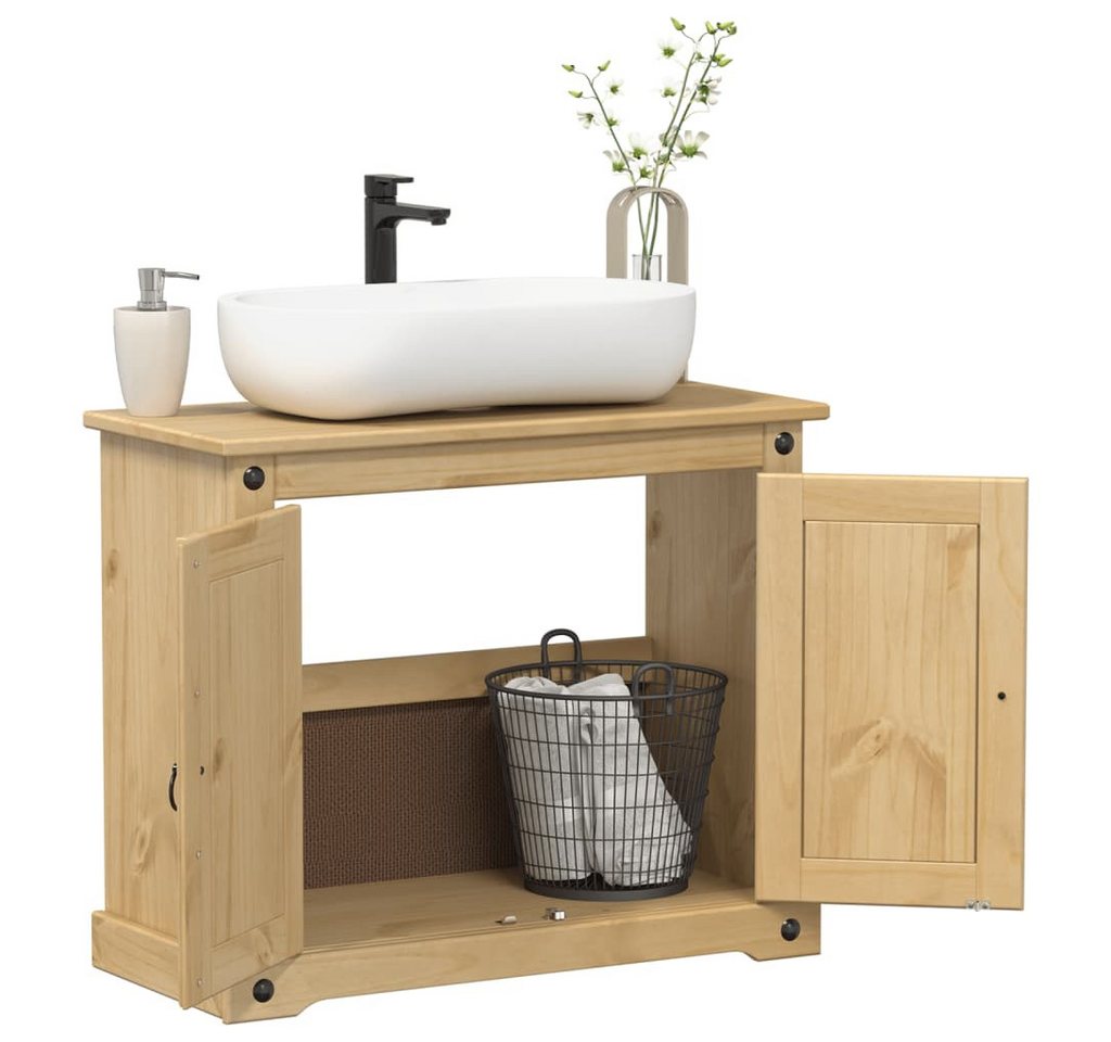 furnicato Waschtisch Waschbeckenunterschrank Corona 73x33x60 cm Massivholz Kiefer von furnicato