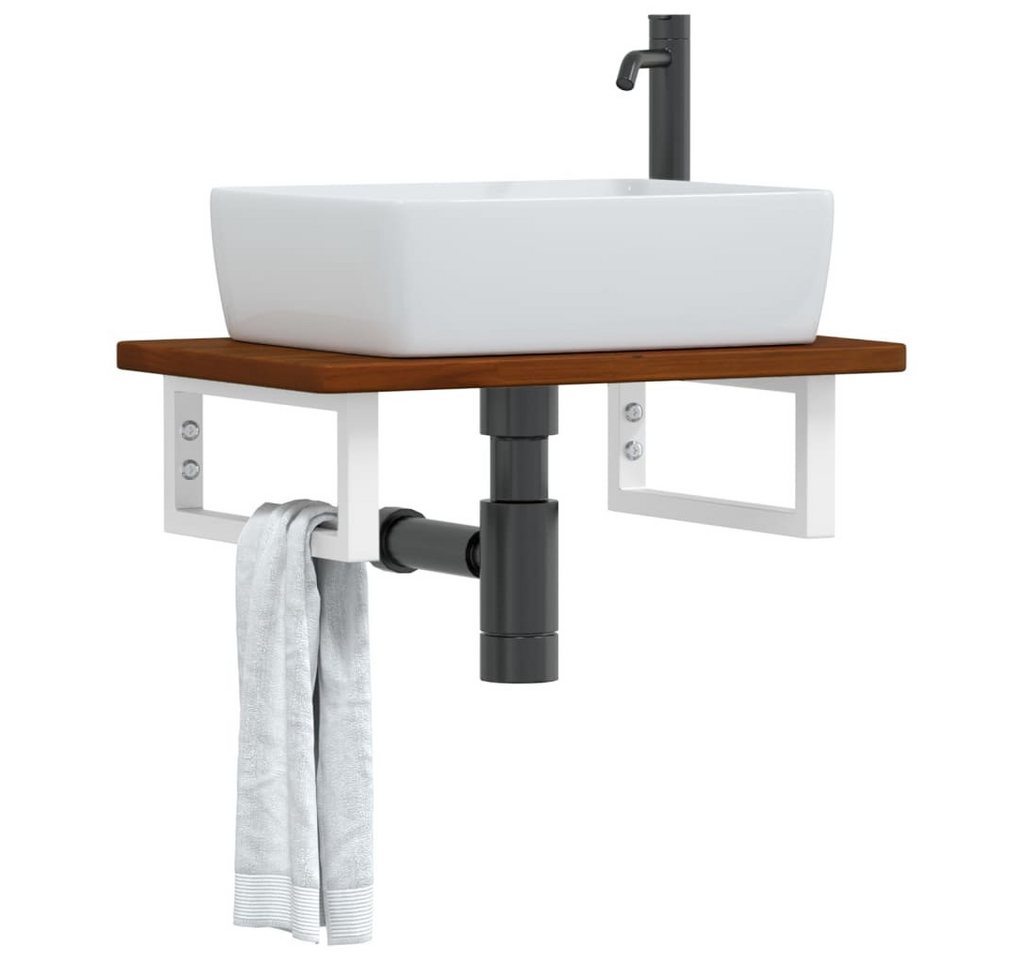 furnicato Waschtisch Waschtischplatte mit Halterung Stahl und Massivholz Eiche furnicato Waschtisch Waschtischplatte mit Halterung Stahl und Massivholz Eiche von furnicato