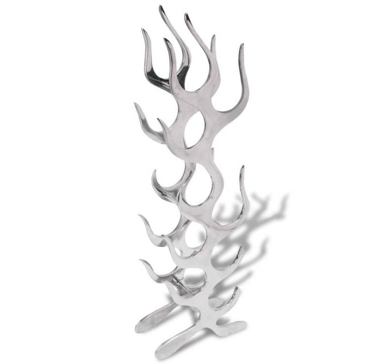 furnicato Weinregal Flammenform Aluminium Silber 9 Flaschen, 1-tlg. von furnicato