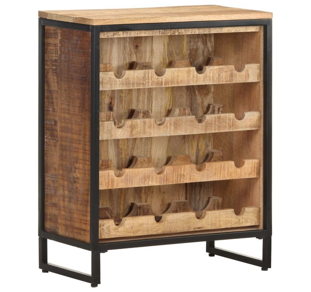 furnicato Weinregal Weinschrank 62x33x78,5 cm Raues Mangoholz von furnicato