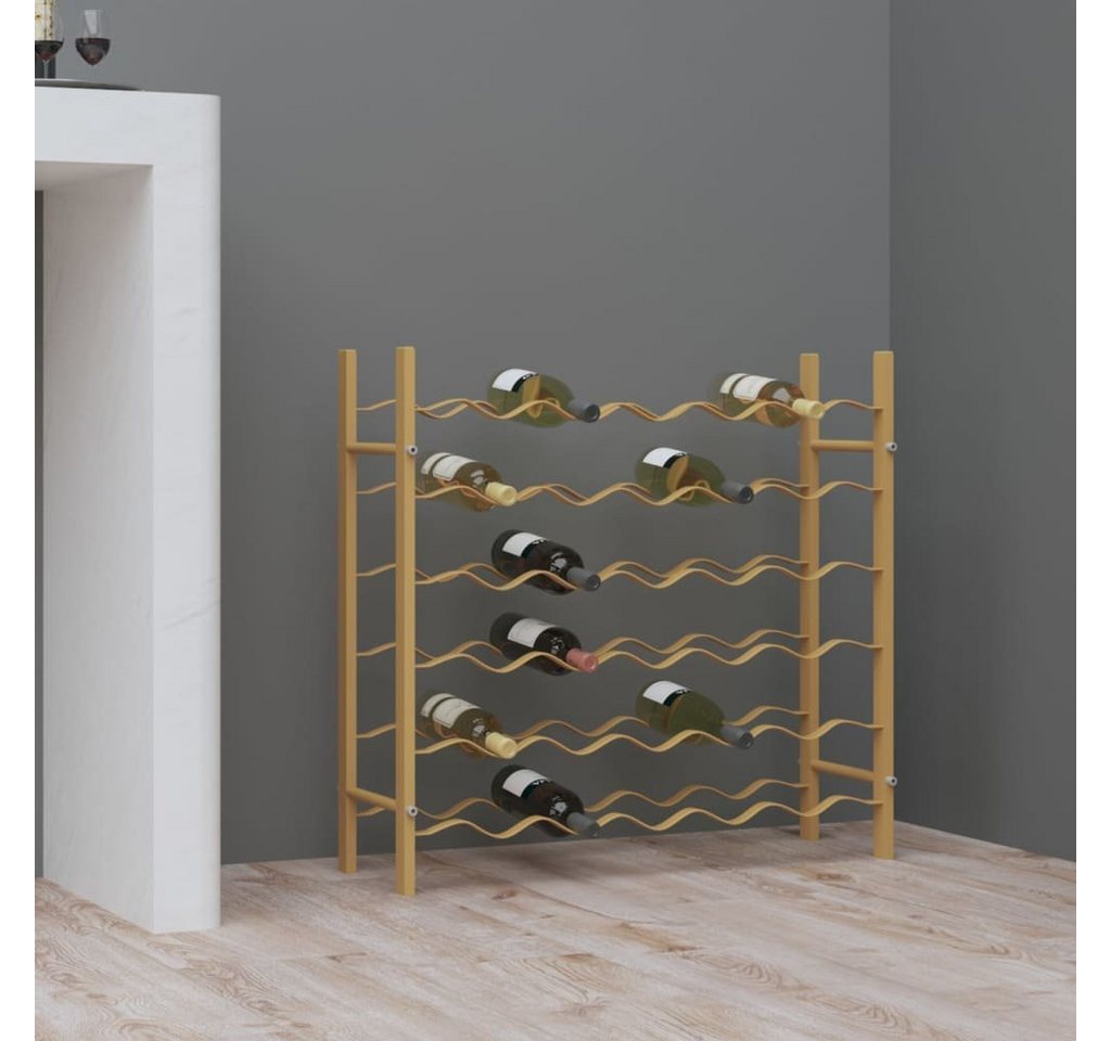 furnicato Weinregal für 36 Flaschen Golden Metall von furnicato