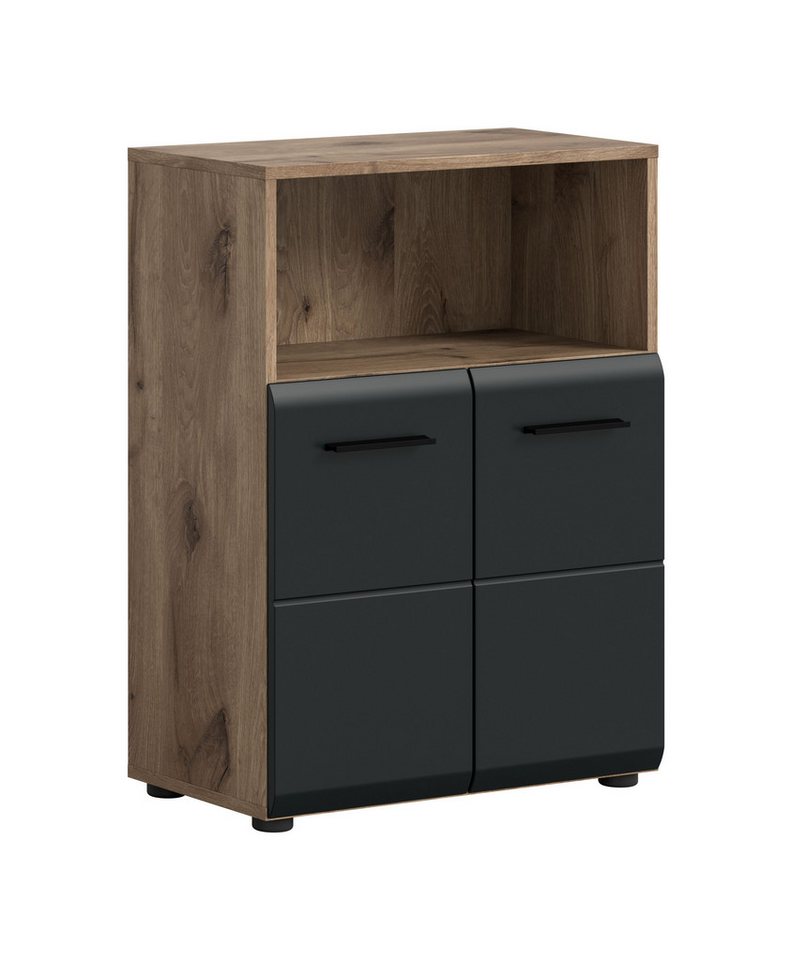 furnling Badkommode Standschrank Ivy, Midikommode mit 2 Türen & offenem Fach, MDF Front, Stauraumschrank Bad furnling Badkommode Standschrank Ivy, Midikommode mit 2 Türen & offenem Fach, MDF Front, Stauraumschrank Bad von furnling