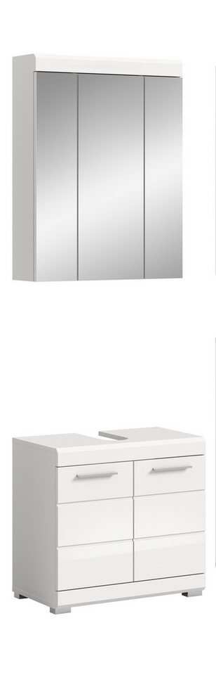 furnling Badmöbel-Set Scott, (2-St., bestehend aus Spiegelschrank und Waschbeckenunterschrank), Badmöbel, Badezimmermöbel, Komplett-Set, modern, Breite 60 cm von furnling