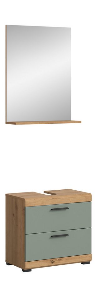 furnling Badmöbel-Set Scott, (2-St., bestehend aus Waschbeckenunterschrank, Spiegel), Badmöbel, Badschränke, Breite 60 cm von furnling