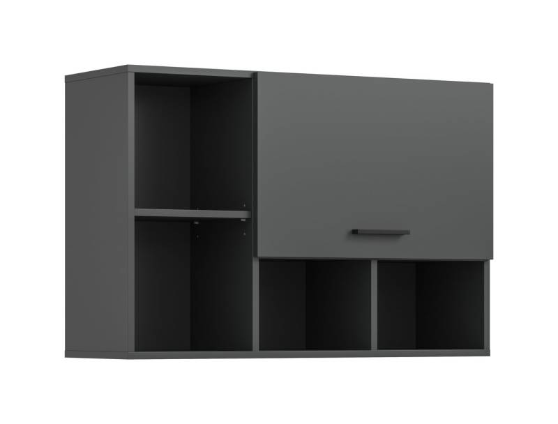 furnling Hängeschrank Fira (1-St) 1 Klappe, 4 offene Fächer, Breite 95 cm, anthrazit Nachbildung von furnling