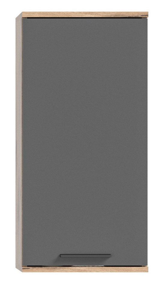 furnling Hängeschrank Moskau 37 x 77 x 24 cm, Eiche/Grau, mit Softclose-Funktion von furnling