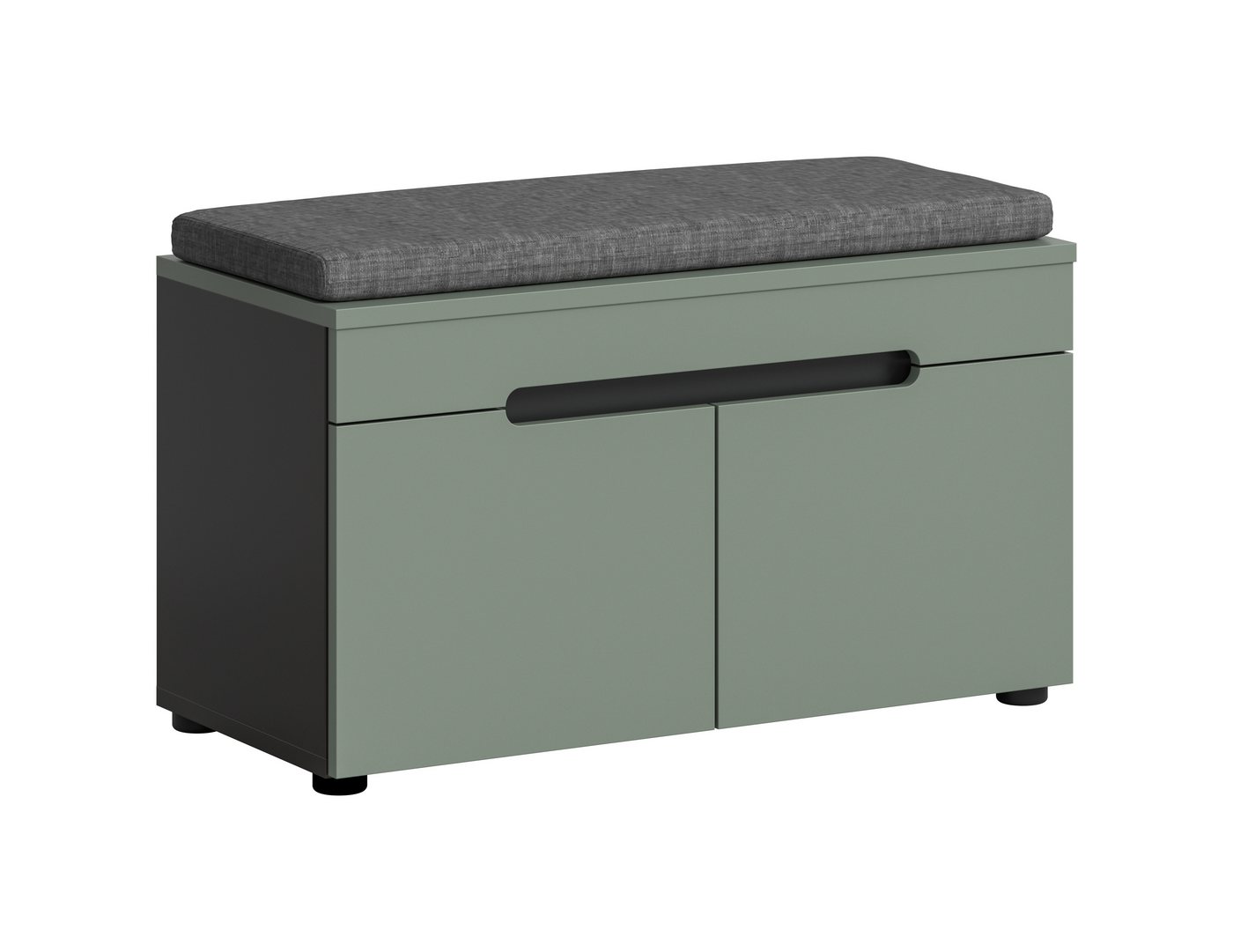 furnling Sitzbank Cano (1-St), inkl. grauem Sitzkissen, 2 Türen, 2 Fächer, Höhe 45 cm von furnling