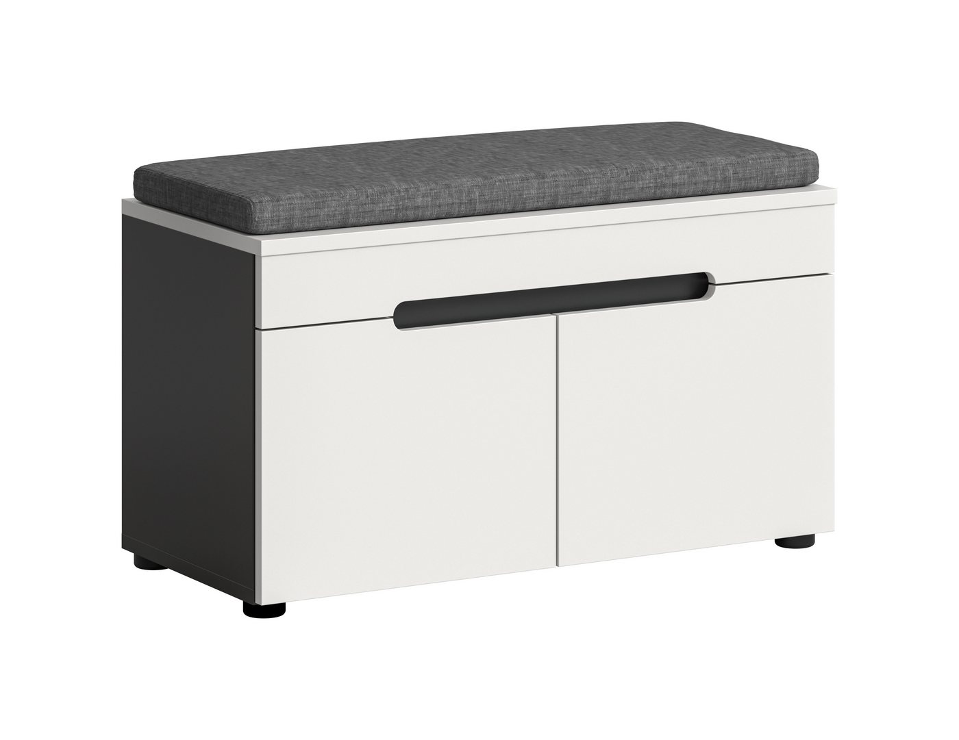 furnling Sitzbank Cano (1-St), inkl. grauem Sitzkissen, 2 Türen, 2 Fächer, Höhe 45 cm von furnling
