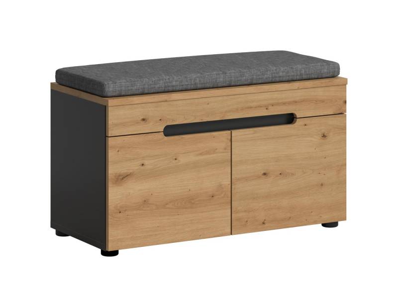 furnling Sitzbank Cano (1-St), inkl. grauem Sitzkissen, 2 Türen, 2 Fächer, Höhe 45 cm von furnling