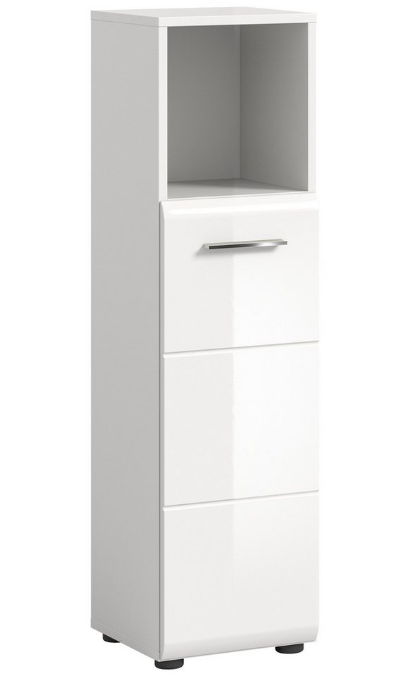 furnling Stauraumschrank Ivy Compact Midischrank mit offener Ablage & Tür, platzsparender Badschrank von furnling