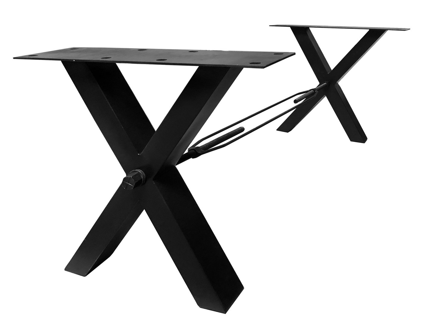furnling Tischgestell Den Haag, X-förmig aus Stahl für Platten von 160 cm bis 240 cm, antikschwarz von furnling
