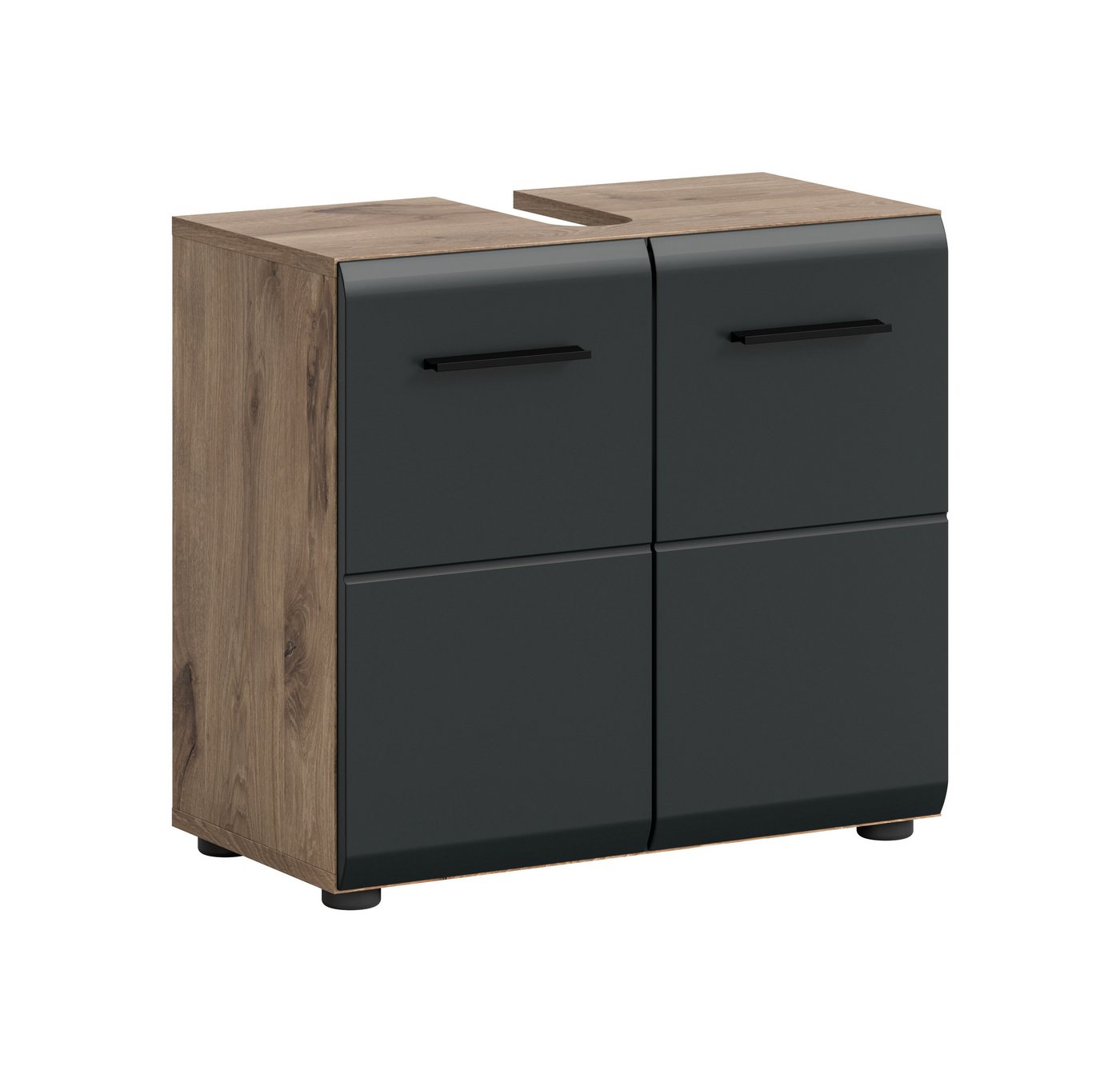 furnling Waschbeckenunterschrank Ivy Badunterschrank mit 2 Türen & Ausschnitt, MDF Front, Stauraumschrank furnling Waschbeckenunterschrank Ivy Badunterschrank mit 2 Türen & Ausschnitt, MDF Front, Stauraumschrank von furnling