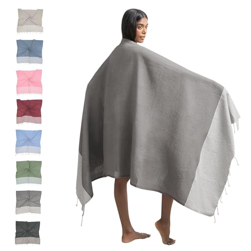 furora HOLIDAY Hamamtuch groß 100x200, Baumwolle - Saunatuch Damen Herren Saunahandtuch: dünn, kompakt, lang - Hammam Tuch XXL, Handtuch: Strandtuch, Hamam Sauna, Strandhandtuch - Urlaub Must Haves von furora HOLIDAY