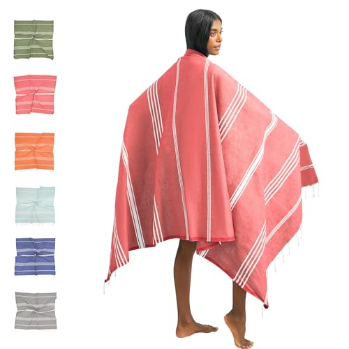 furora HOLIDAY Hamamtuch groß 100x200, Baumwolle - Saunatuch Damen Herren Saunahandtuch: dünn, kompakt, lang - Hammam Tuch XXL, Handtuch: Strandtuch, Hamam Sauna, Strandhandtuch - Urlaub Must Haves von furora HOLIDAY