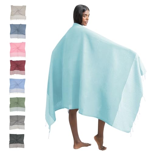 furora HOLIDAY Hamamtuch groß 100x200, Baumwolle - Saunatuch Damen Herren Saunahandtuch: dünn, kompakt, lang - Hammam Tuch XXL, Handtuch: Strandtuch, Hamam Sauna, Strandhandtuch - Urlaub Must Haves von furora HOLIDAY