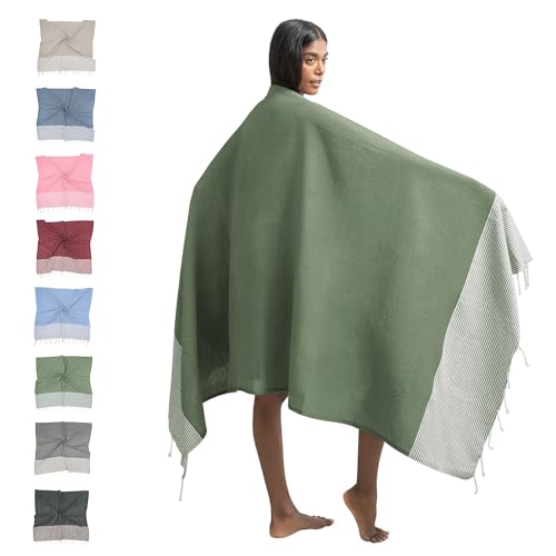 furora HOLIDAY Hamamtuch groß 100x200, Baumwolle - Saunatuch Damen Herren Saunahandtuch: dünn, kompakt, lang - Hammam Tuch XXL, Handtuch: Strandtuch, Hamam Sauna, Strandhandtuch - Urlaub Must Haves von furora HOLIDAY